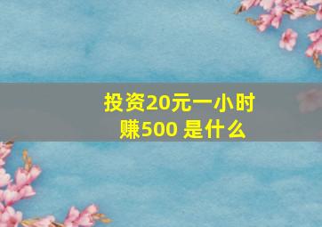 投资20元一小时赚500 是什么